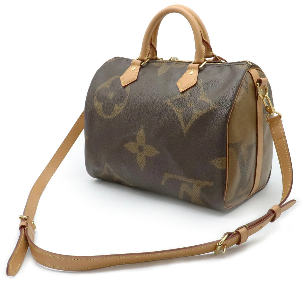 Louis Vuitton Boston Bandoulire Bag Giant Monogram Speedy Handbag Shoulder Brown